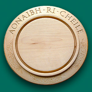 Gaelic inscription on a bread board