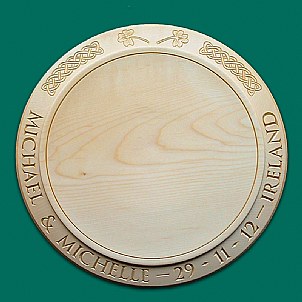Irish cheese board Celtic Knotwork Shamrock decoration